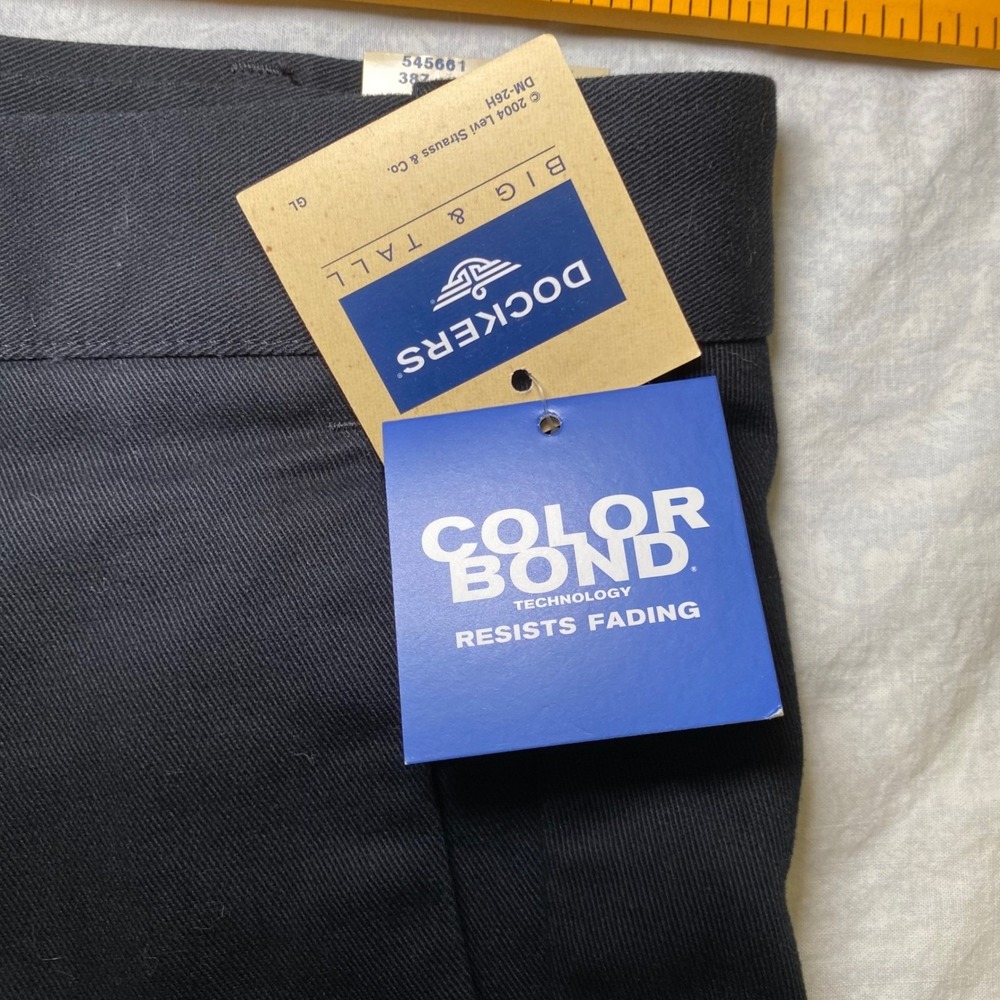 Dockers Original Khaki Pants 46x32 Big & Tall Pleated Classic Fit NWT Black - Picture 5 of 14